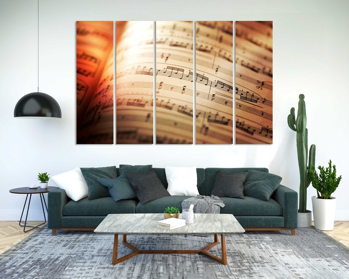 Vintage Sheet Music Close Up Warm Glow Classical Music Lover Wall Art Poster - Image 2