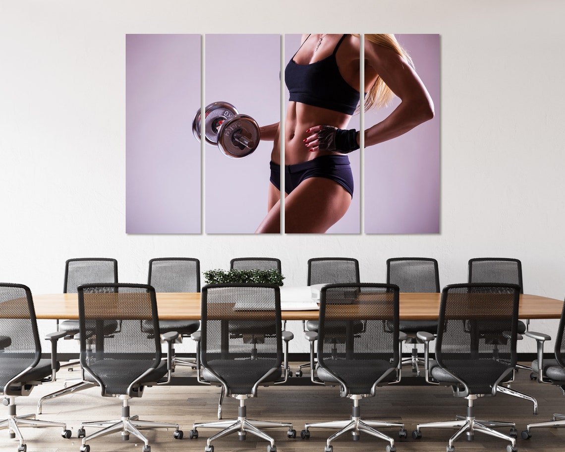 Sport Art With Woman Pictures For Wall Gym Art For Gift Fitness Wall Decor Woman Body Art On Dumbbells Art Print On - Image 8