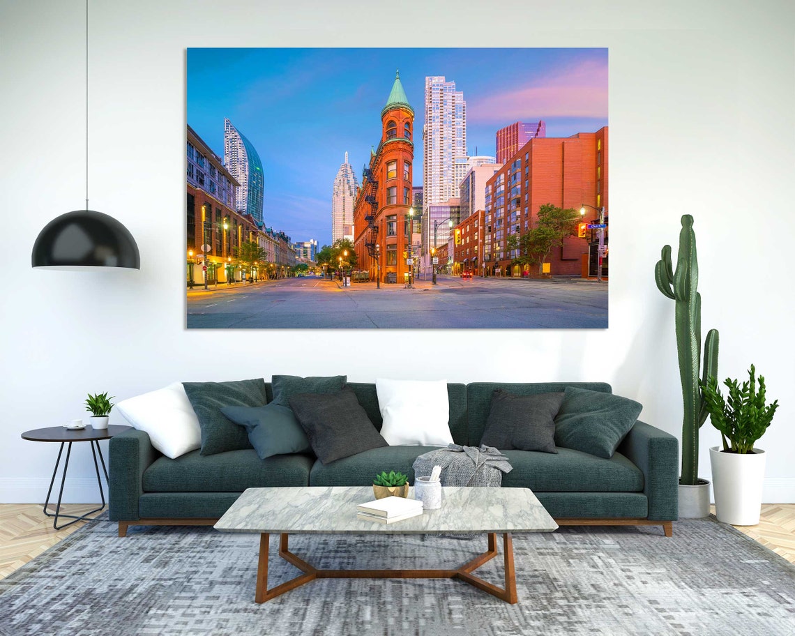 Toronto Gooderham Building Historic Street Sunset City Poster - Image 2