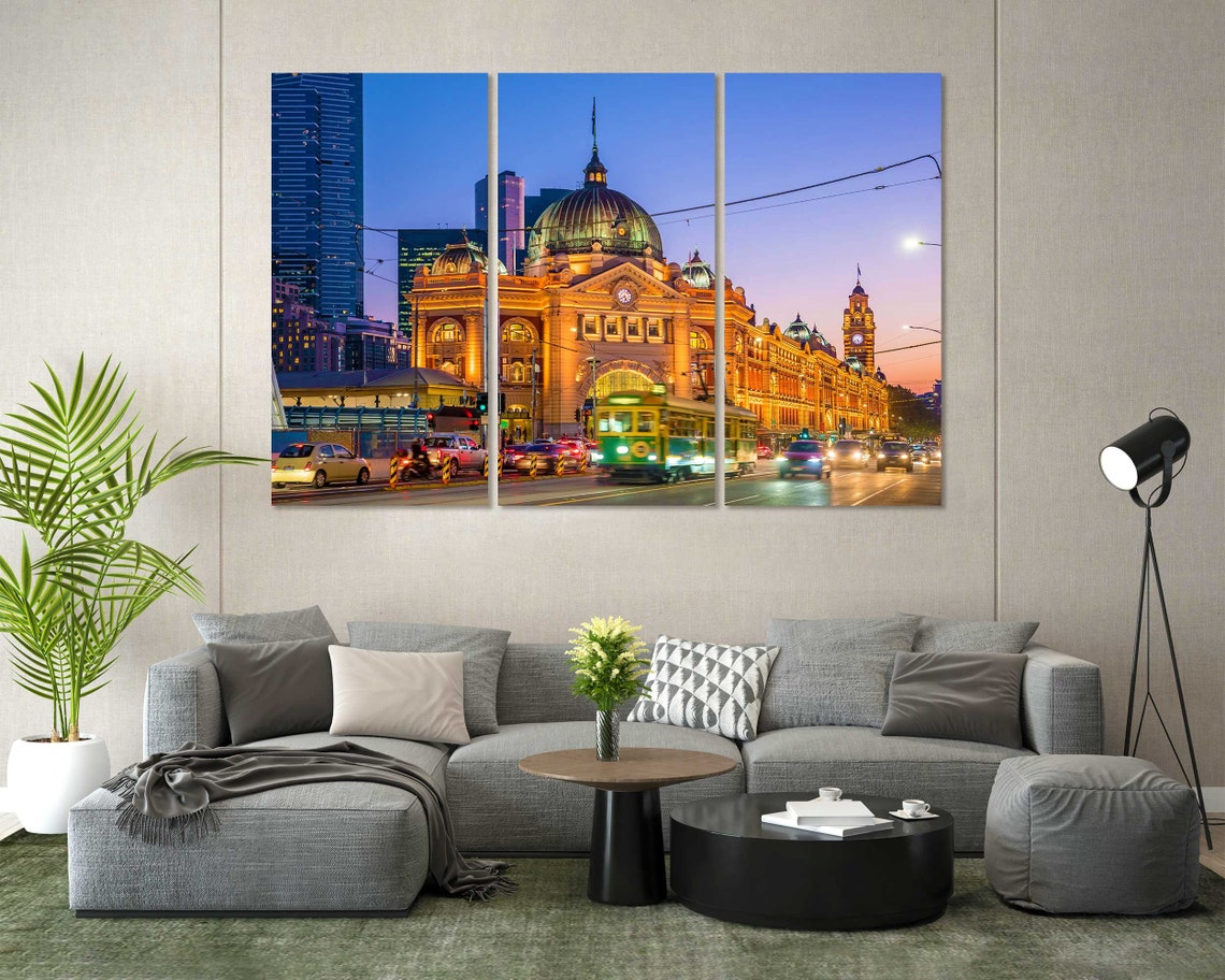 Melbourne Flinders Street Station Dusk Tram Cityscape Travel Poster - Image 6