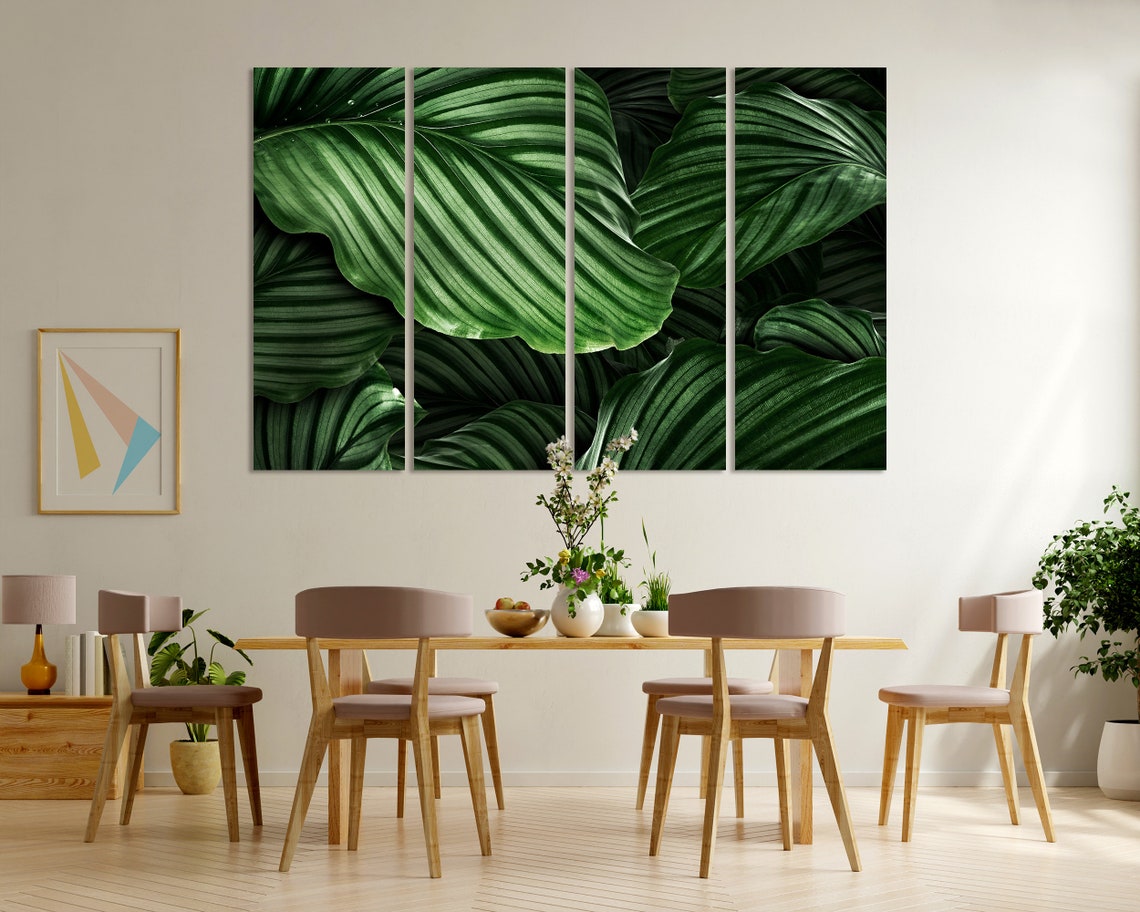 Calathea Striped Green Leaves Close Up Elegant Botanical Art Poster - Image 6