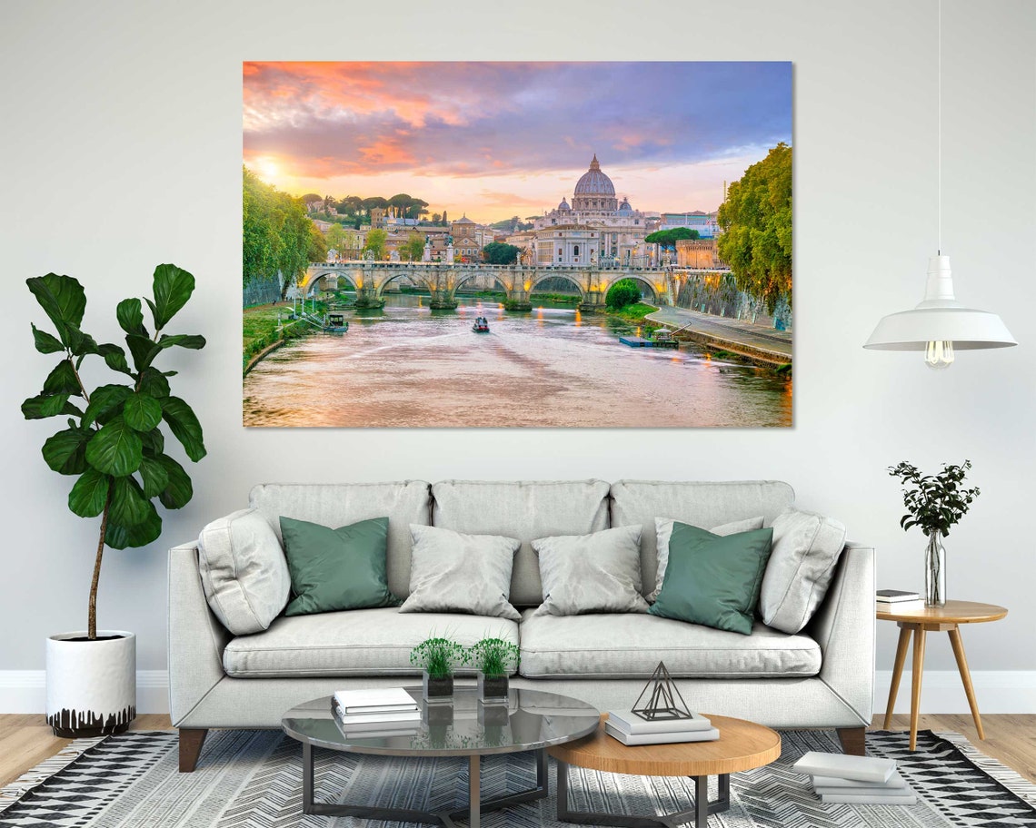 St Peters Basilica Rome Sunset Tiber River Bridge Vatican Poster - Image 7