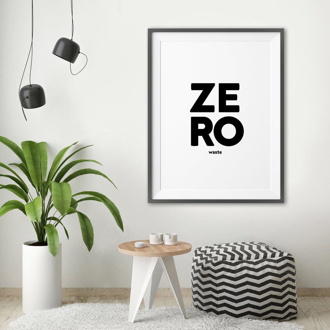 Zero Waste Art Motivational Wall Art Inspirational Typography Prints Monochrome Poster Black White Message Art Minimalist - Image 2