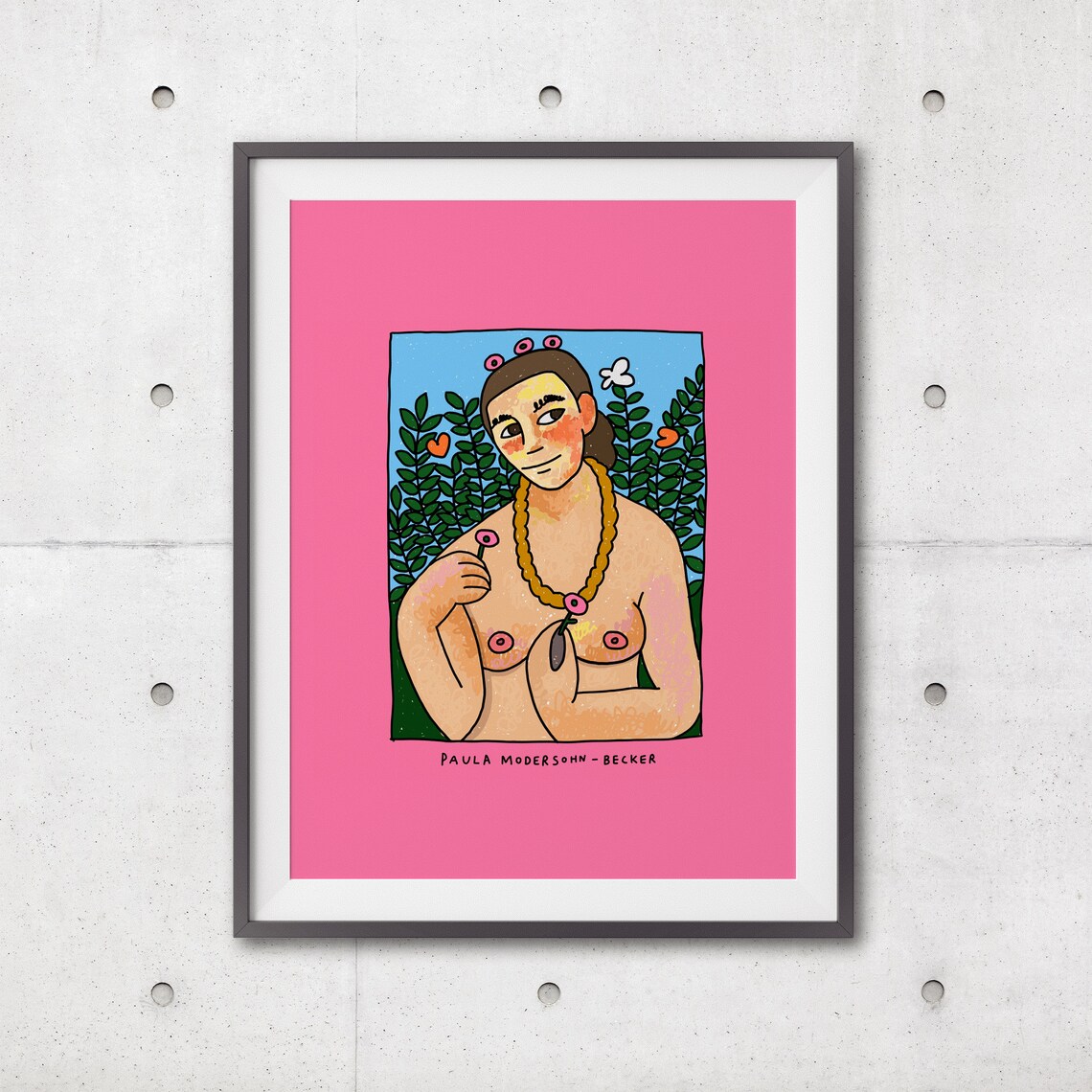 Paula Modersohn Becker Self Portrait Colorful Modern Art Print - Image 3