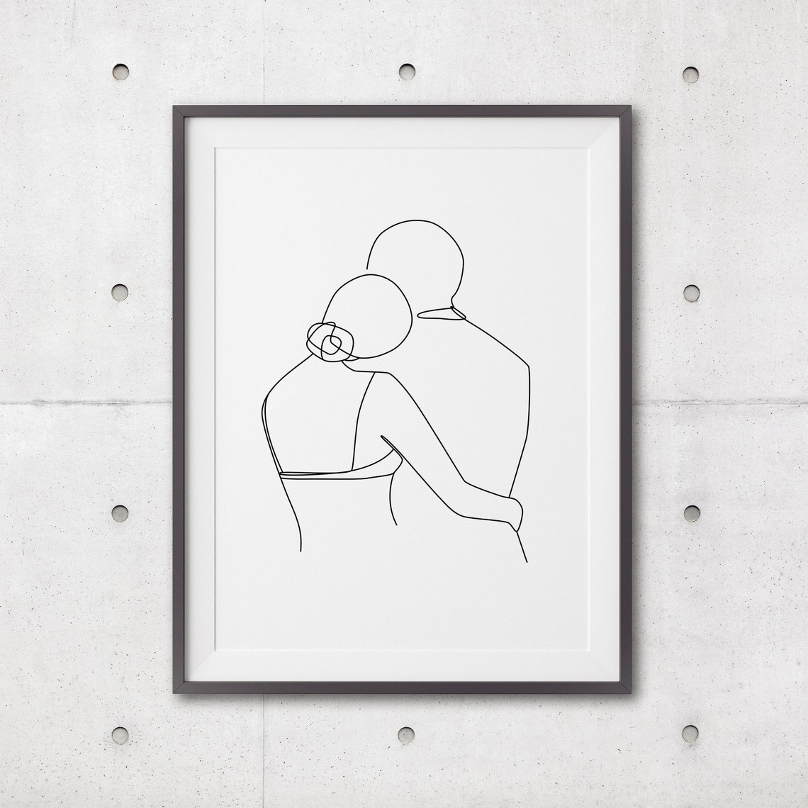 Couple Line Art Print Line Art Poster Line Art Wall Drawing Black White Art Line Print Line Drawing Abstract Love - Image 3