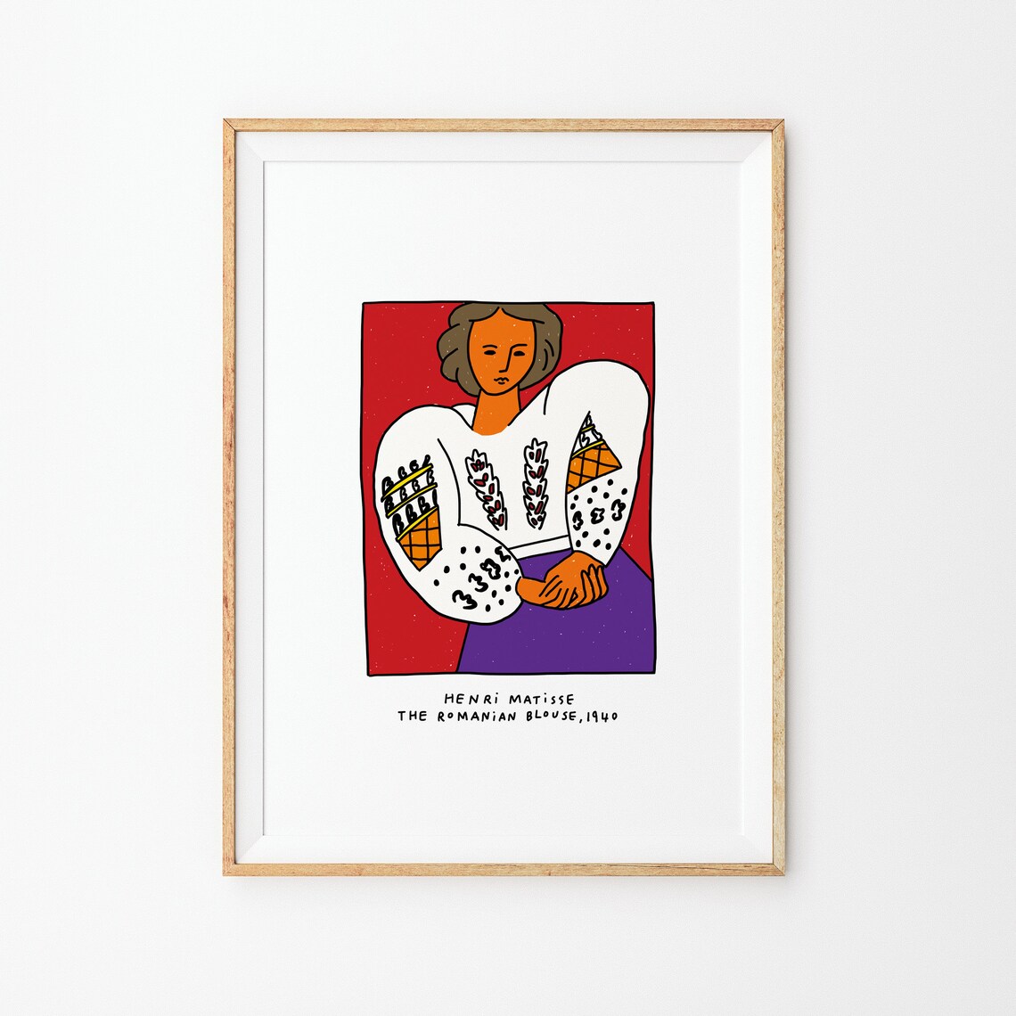 Henri Matisse The Romanian Blouse 1940 Colorful Folk Art Poster - Image 3