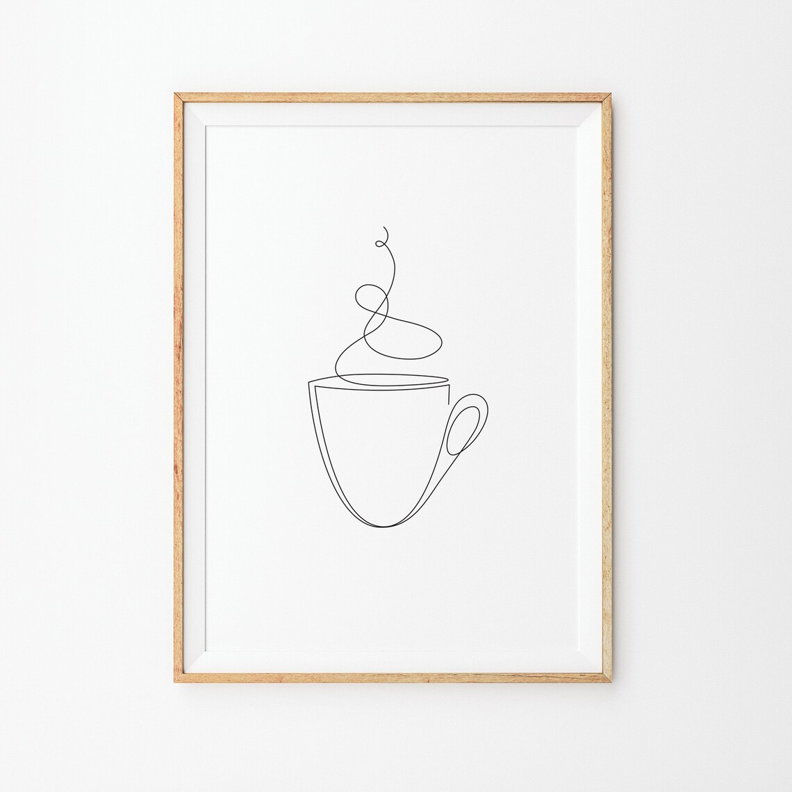 Hot Coffee Line Drawing Prints Line Art Poster Line Art Minimal Hot Coffee Art Black And White Art Line Print Hand Drawing