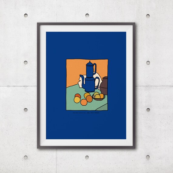 Emile Bernard Painting Art Interior Poster Wall Art Hand Drawing Art Painting The Blue Coffee Pot Decor