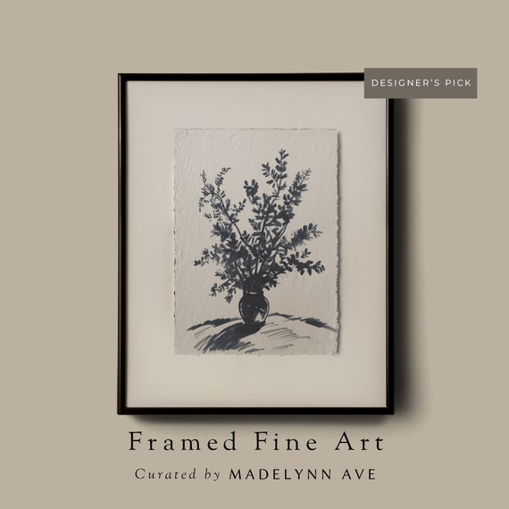 Contemporary Vase With Branches Sketch Art Print