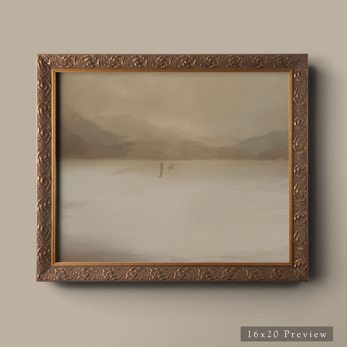 Abstract Tan Landscape Large Minimalist Canvas Art Wall Poster - Image 5