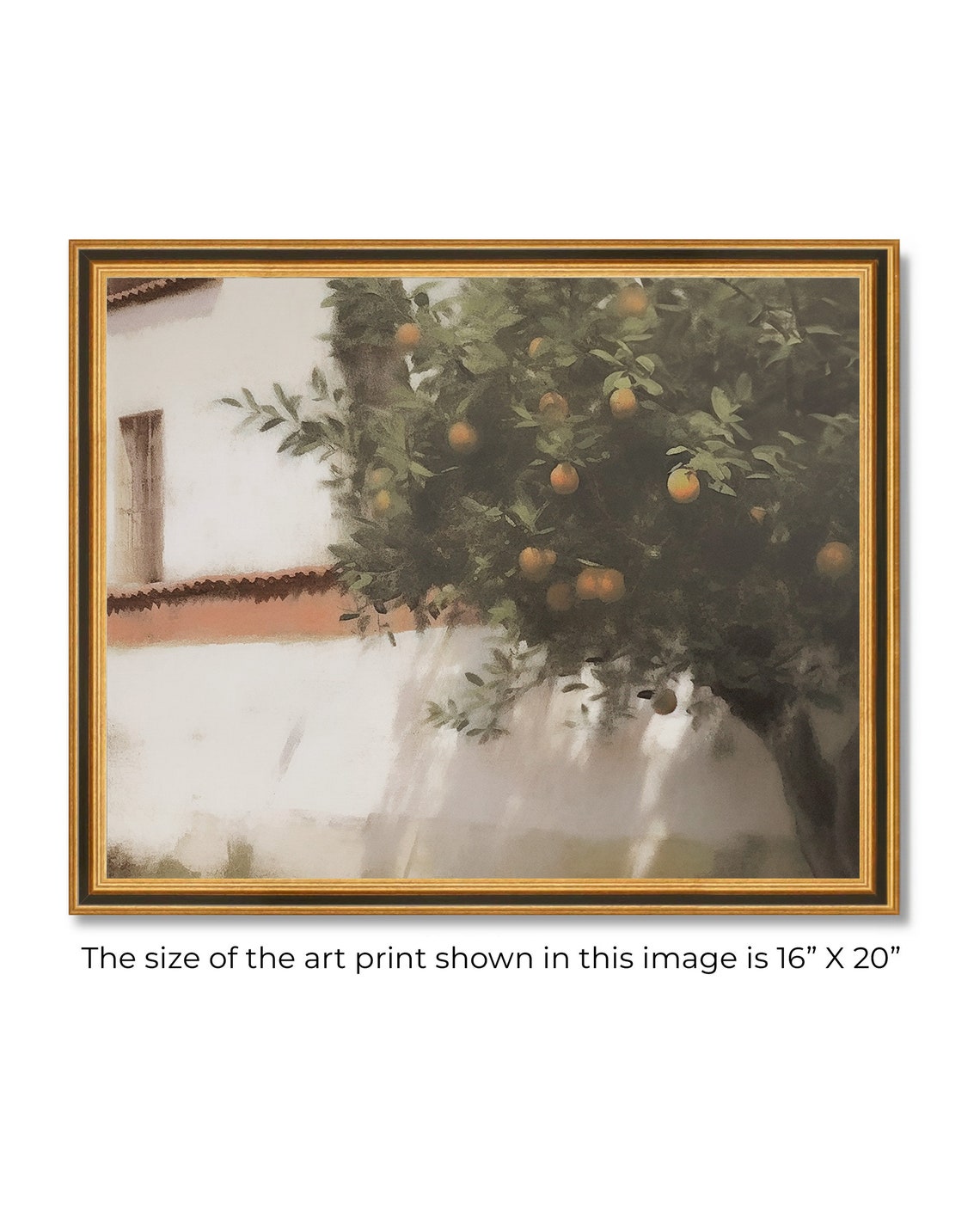 Framed Vintage Tree Art Print Framed Vintage Peach Tree Painting Framed Mission Style Art Print Neutral Framed Mission Style Art Print - Image 3