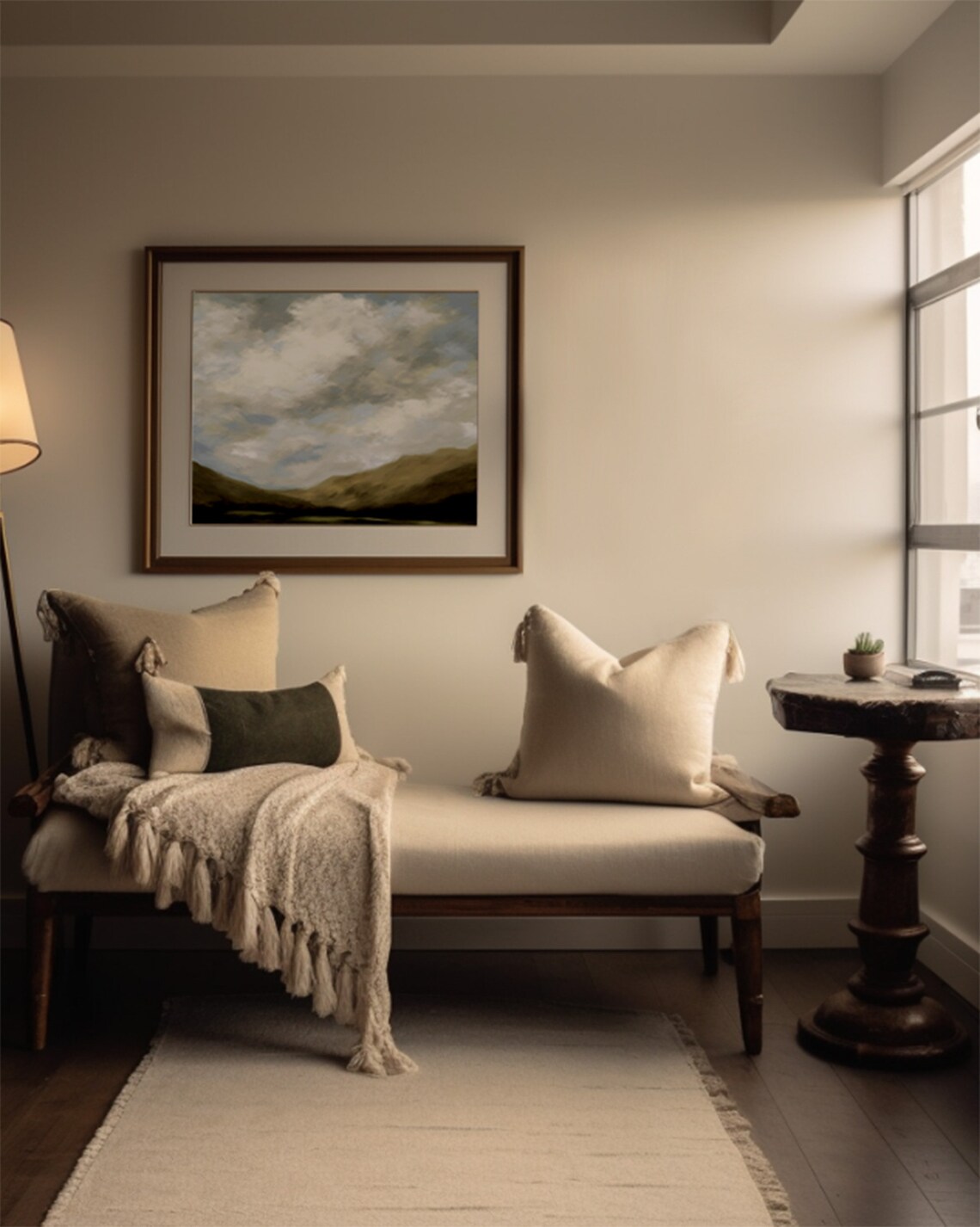 Neutral Landscape Vintage Farmhouse Art Print - Image 4
