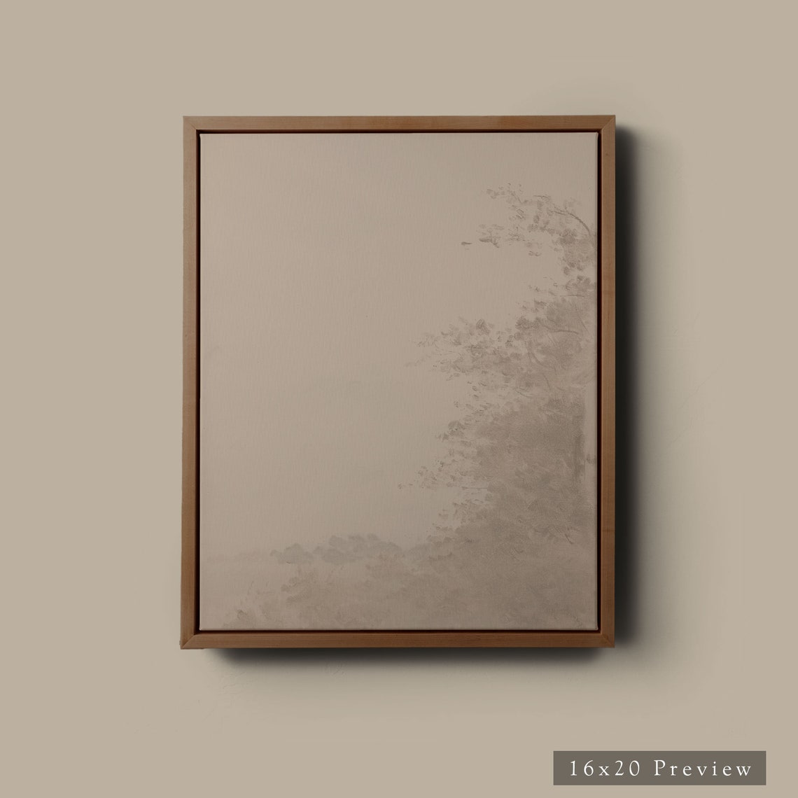 Muted Green Woodland Abstract Calm Landscape Vintage Art Poster - Image 5