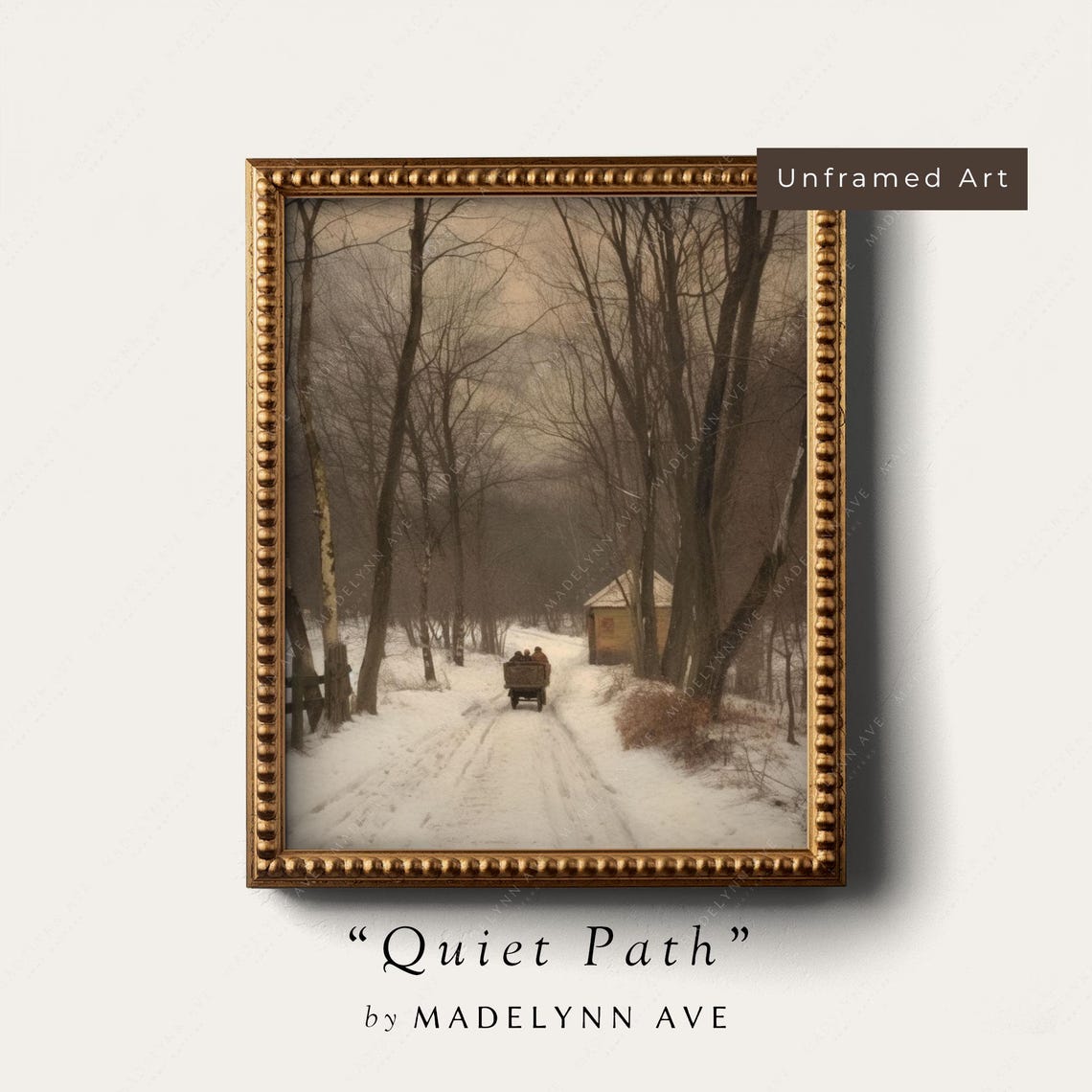 Winter Road Vintage Style Art Print