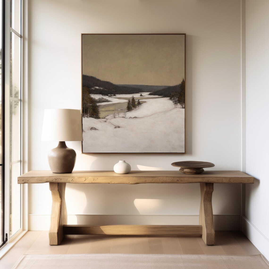 Vintage Winter Countryside Landscape Art Print - Image 4