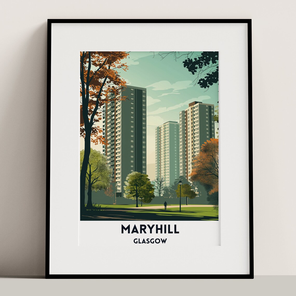 Maryhill Glasgow Travel Poster Art Print