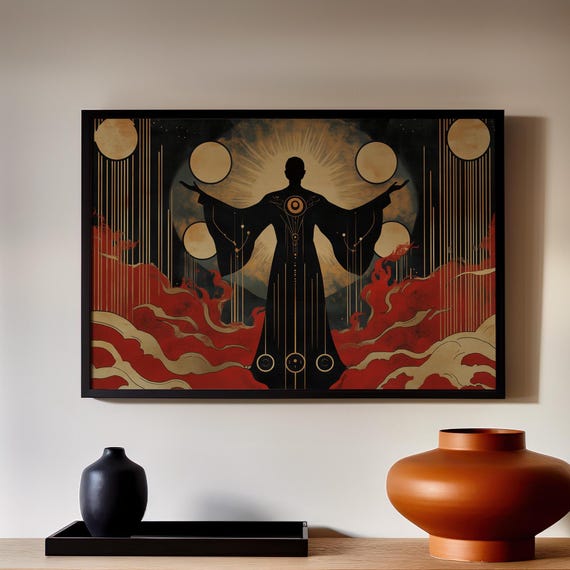 Conjuring Spirits Vintage Occult Dark Magic Illustration Art Poster