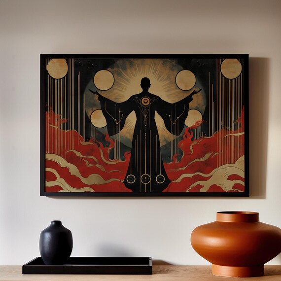 Medium Conjuring Spirits Illustration Poster Or Canvas Print Vintage Occult Art Witchcraft Dark Magic Wall