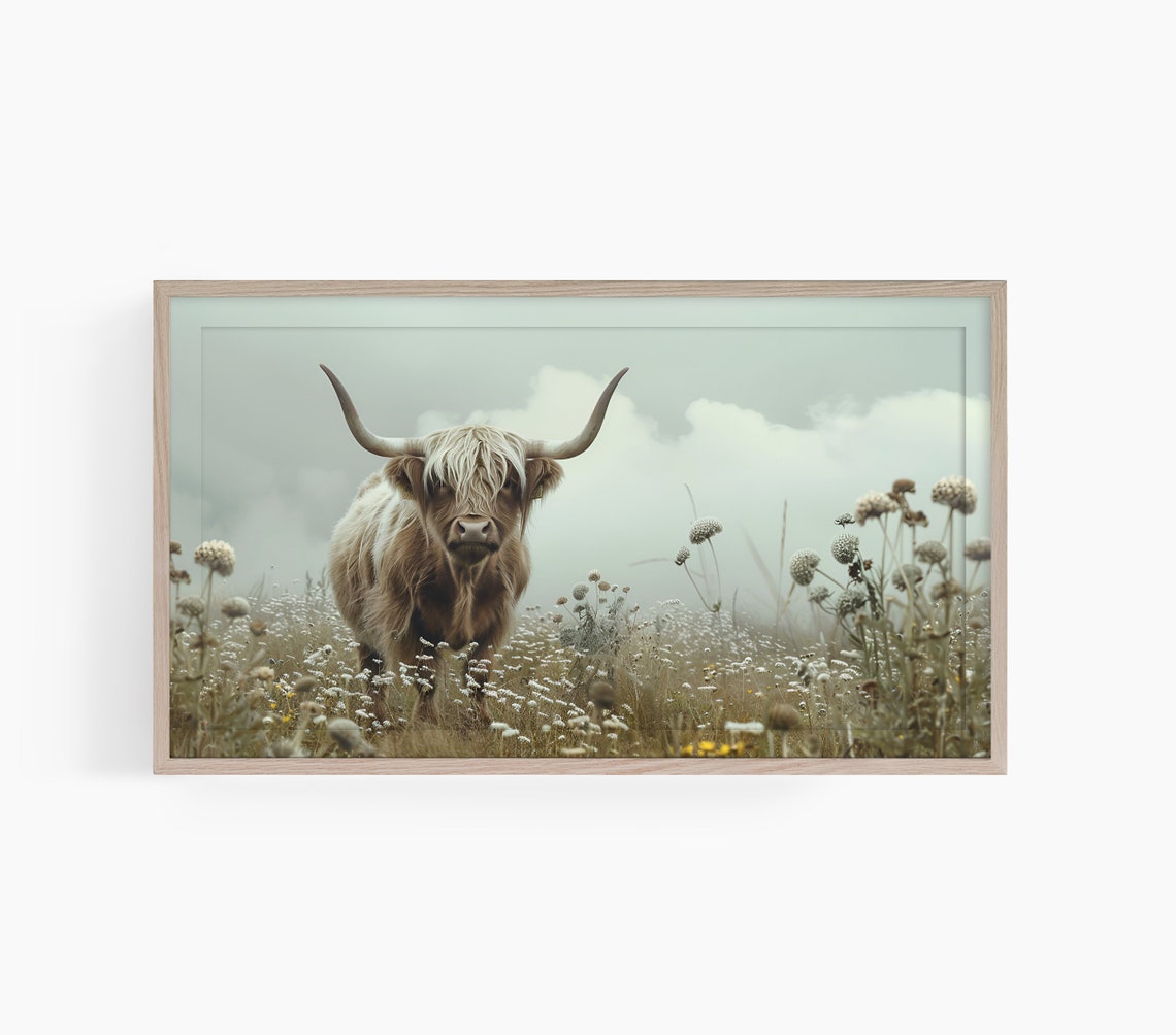 Highland Cow Frame Tv Art Frame Tv Cow Art Country Frame Tv Art Ranch Tv Art Farmhouse Tv Art Instant T488