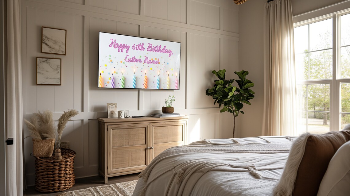 Personalized Happy Birthday Frame TV Art Poster - Image 2
