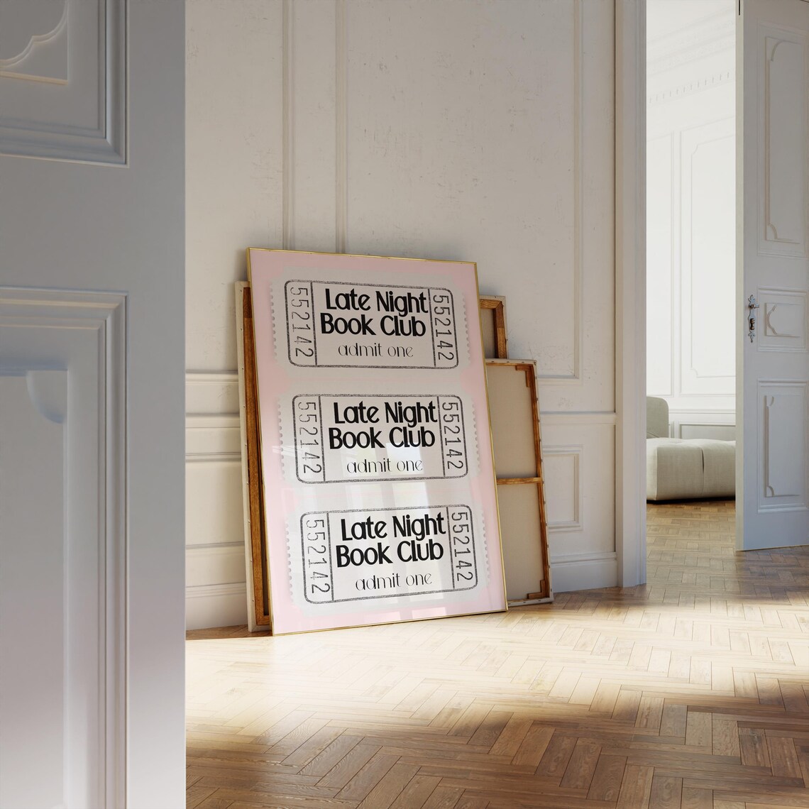 Late Night Book Club Retro Ticket Art Print