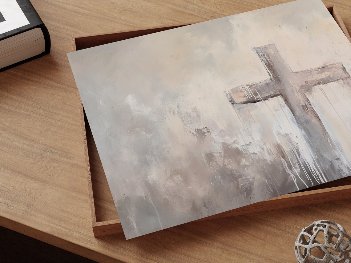 Cross Christian Easter Decor, Cross Painting - Image 2