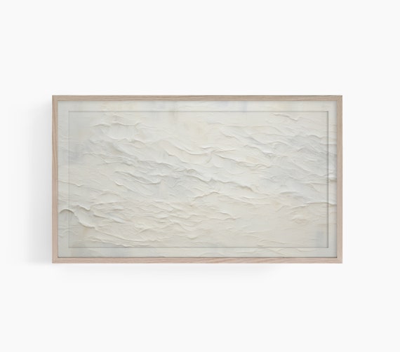 Frame Tv Art White Abstract Frame Tv Art Neutral Tone Texture Impasto Painting Art For Tv Modern Frame Tv