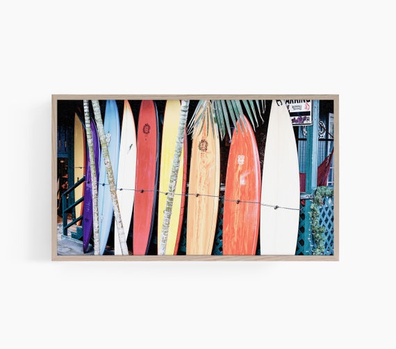 Surf Frame Tv Art Surf Board Frame Tv Art Frame Tv Art Color Pop Frame Tv Surfer Frame Tv Art Print Beachhouse Decor T653
