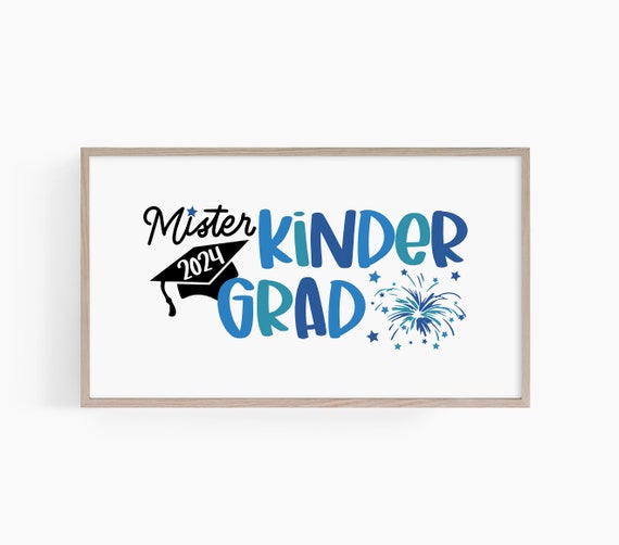 2024 Graduation Frame Tv Art Graduation Tv Art Kindergarten Grad Frame Tv Art Kinder Grad Party Decor Blue Graduation Tv T579