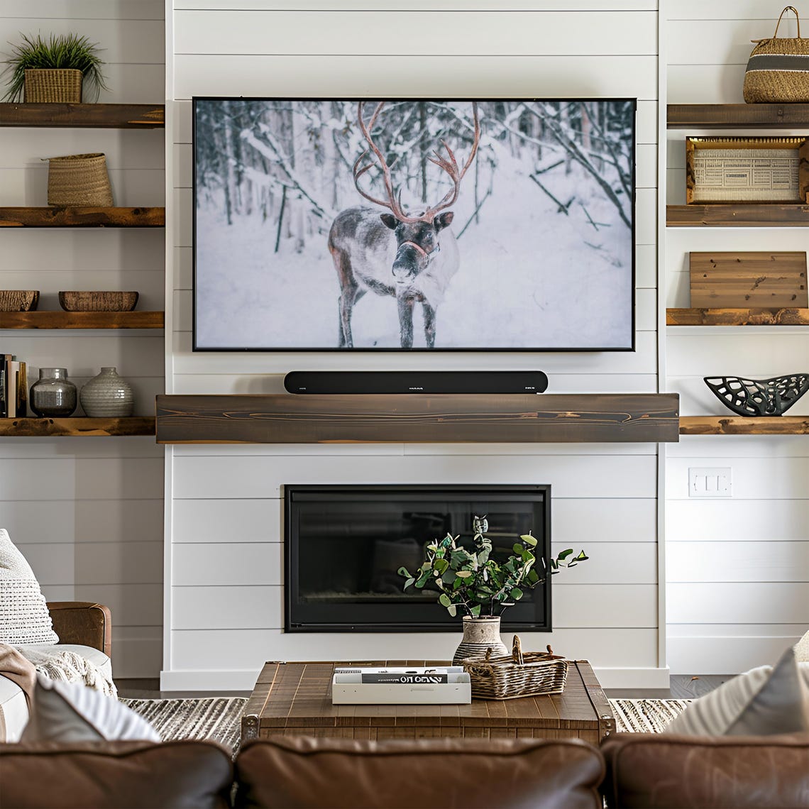 Reindeer Frame Tv Art Winter Reindeer Tv Art Christmas Reindeer Frame Tv Art Snowy Reindeer Tv Art Christmas Frame Tv Art T790 - Image 3