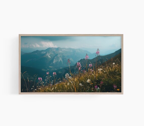 Mountain Frame Tv Art Frame Tv Art Muted Landscape Tv Art Country Frame Tv Farmhouse Art Minimal Frame Tv Art T520