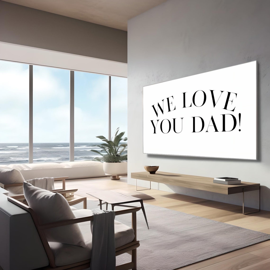 We Love You Dad Bold Arched Serif Typography Fathers Day Gift Poster - Image 3