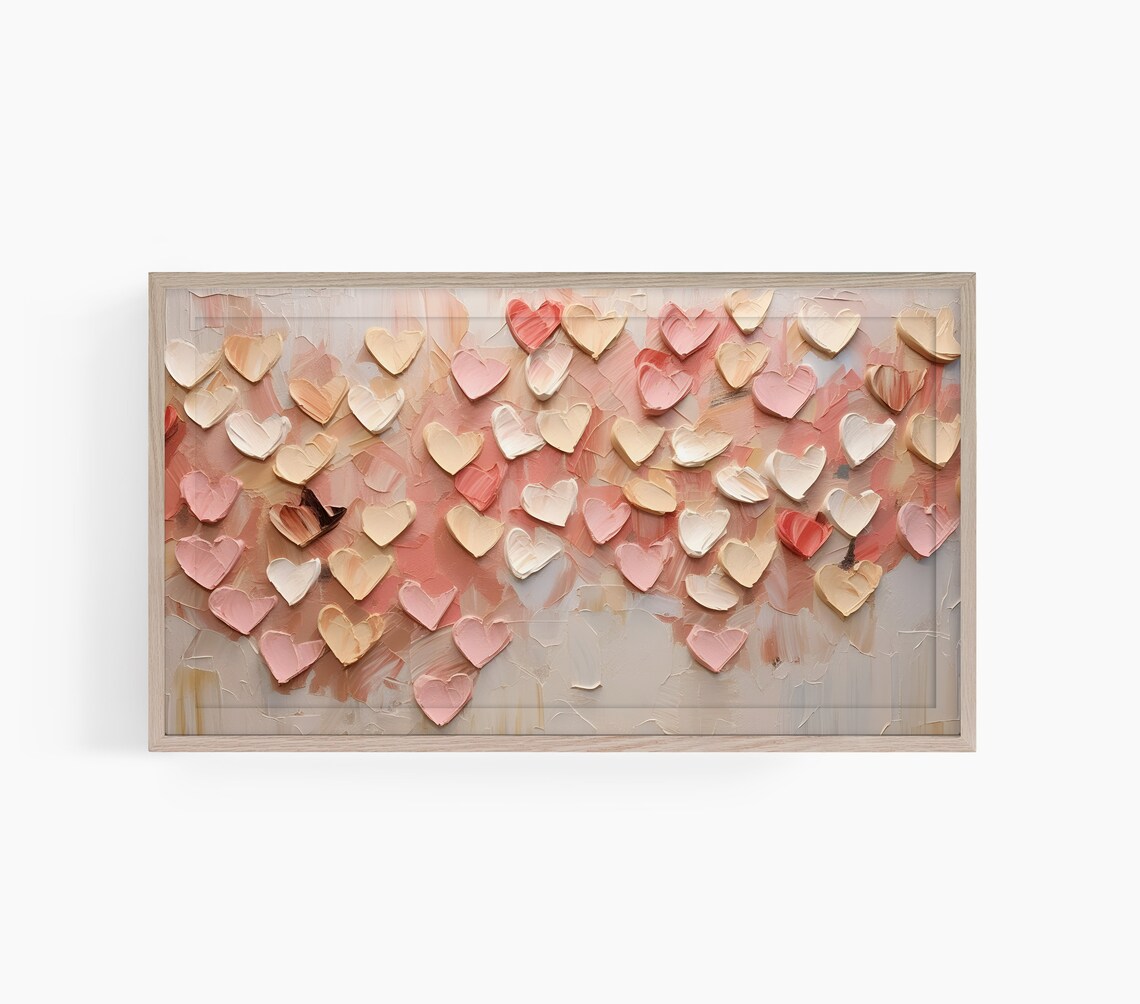 Valentine Hearts Art Print, TV Room Love Decor