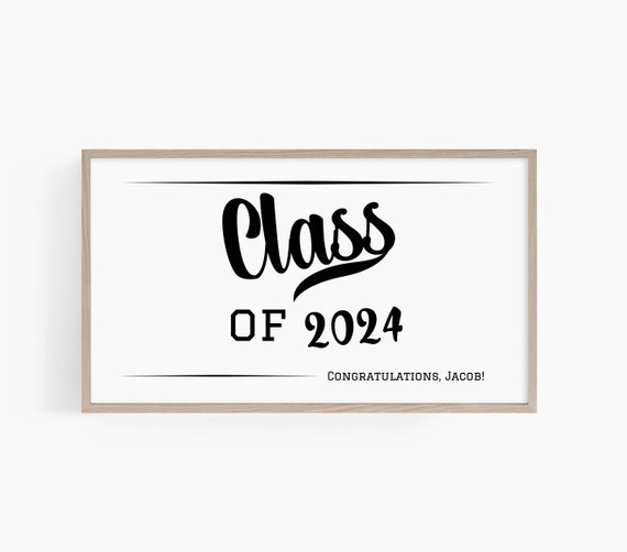Personalized Frame Tv Art Custom Graduation Frame Tv Art Custom 2024 Grad Frame Tv Art Grad Party Decor Graduation Tv Art