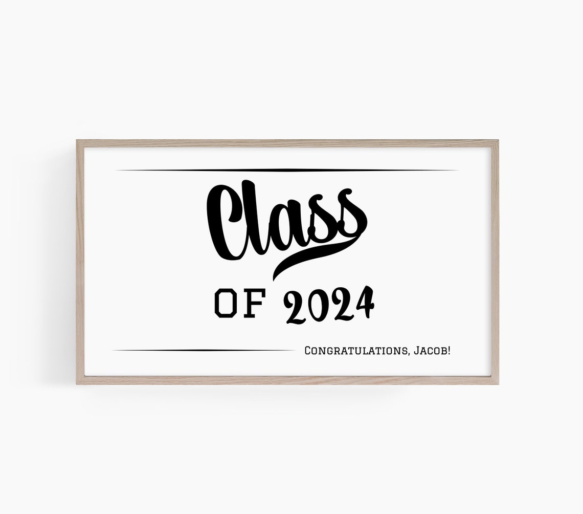 Personalized Frame Tv Art Custom Graduation Frame Tv Art Custom 2024 Grad Frame Tv Art Grad Party Decor Graduation Tv Art