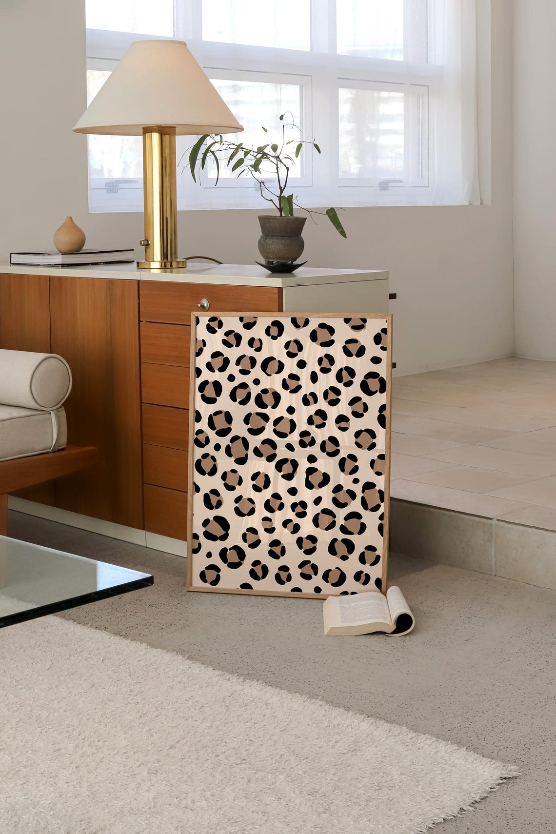 Leopard Spots Neutral Tan Brown Boho Safari Animal Pattern Poster - Image 2