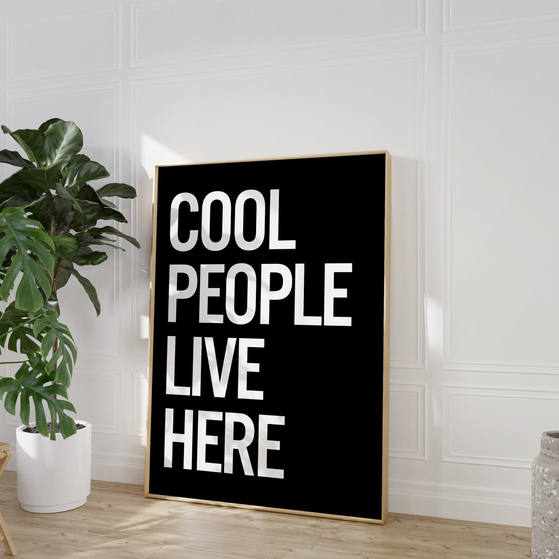 Black And White Cool People Live Here Typography Print - Image 2