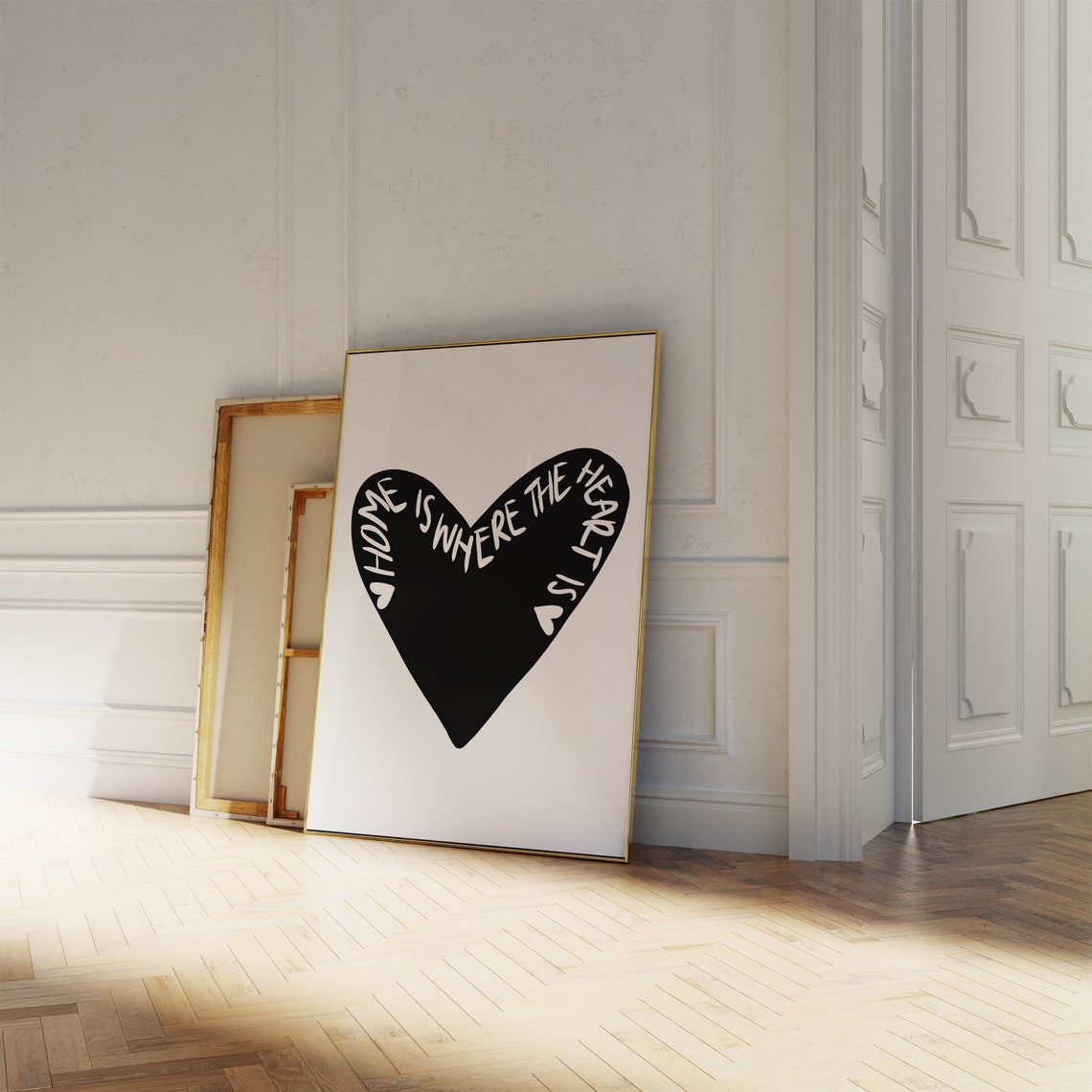 Home Is Where The Heart Is Big Black Heart Neutral Decor Poster - Image 4