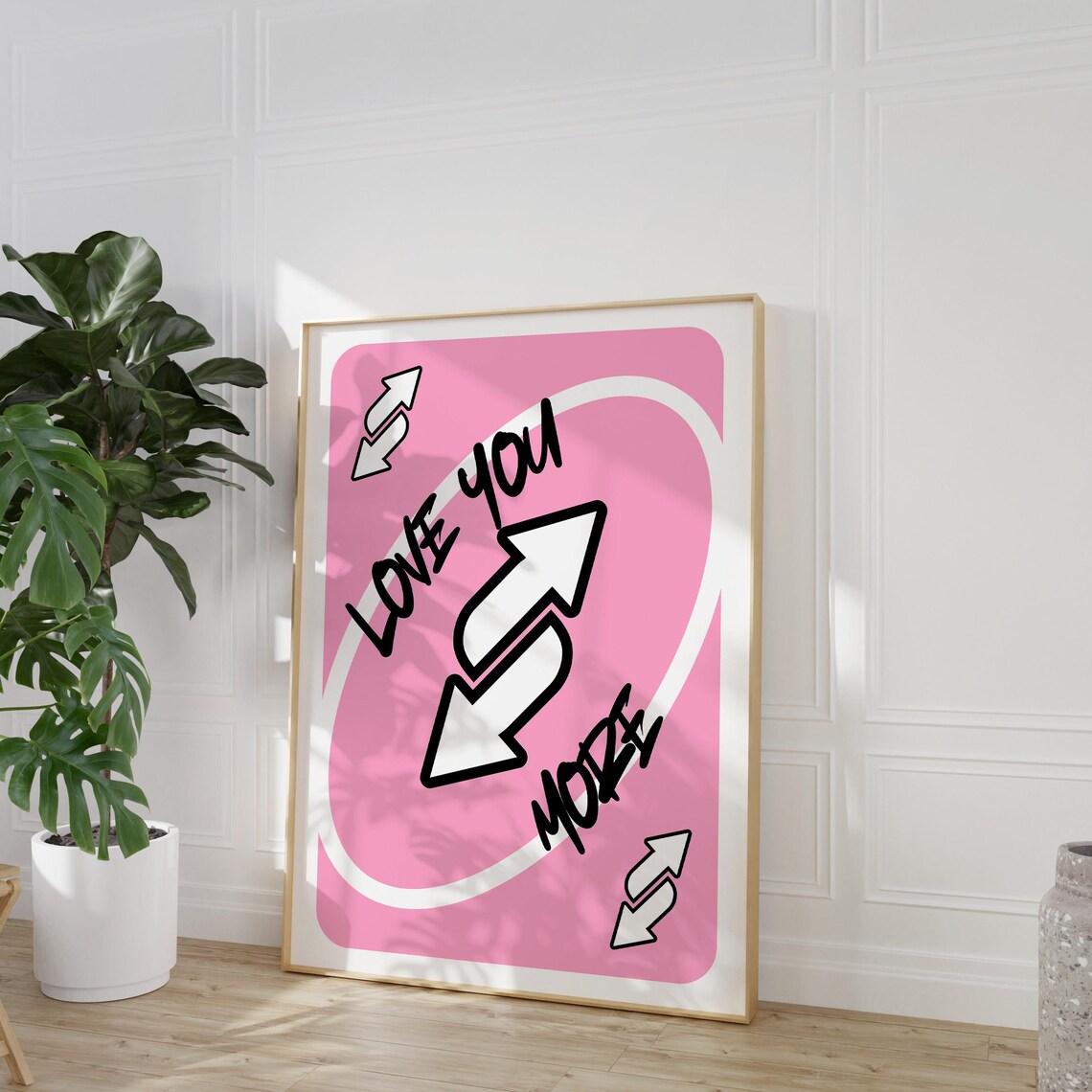 Love You More Pink Retro Playing Card Art Print - Image 4