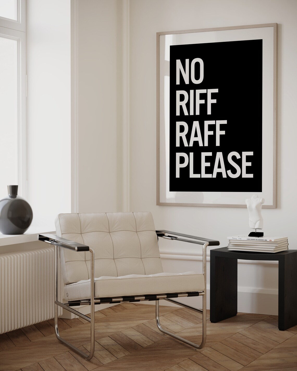 No Riff Raff Please Typography Poster, Minimalist Decor - Image 4