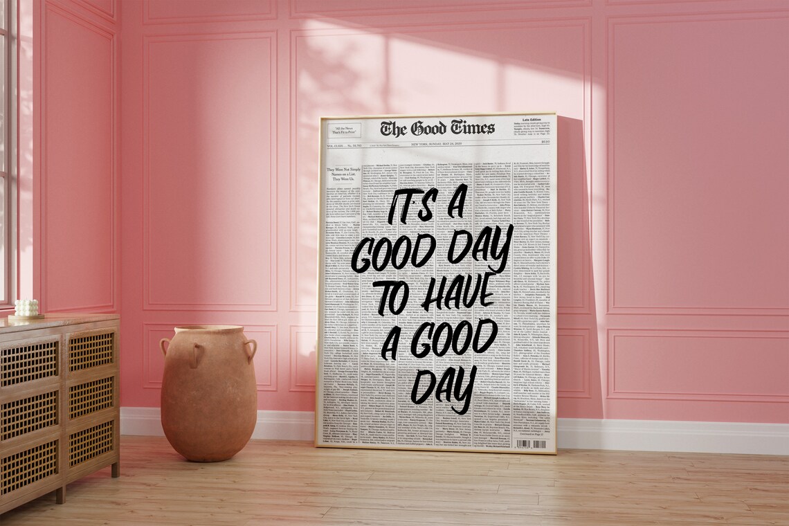 Typography Newspaper Retro Poster, Bar Cart Art - Image 3