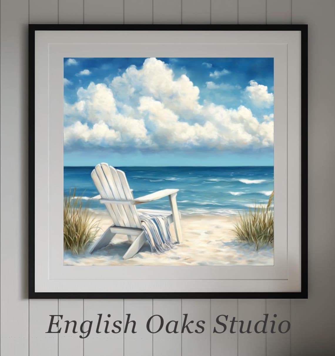 Adirondack Chair With Towel, Cape Cod Coastal Art Print - Image 2