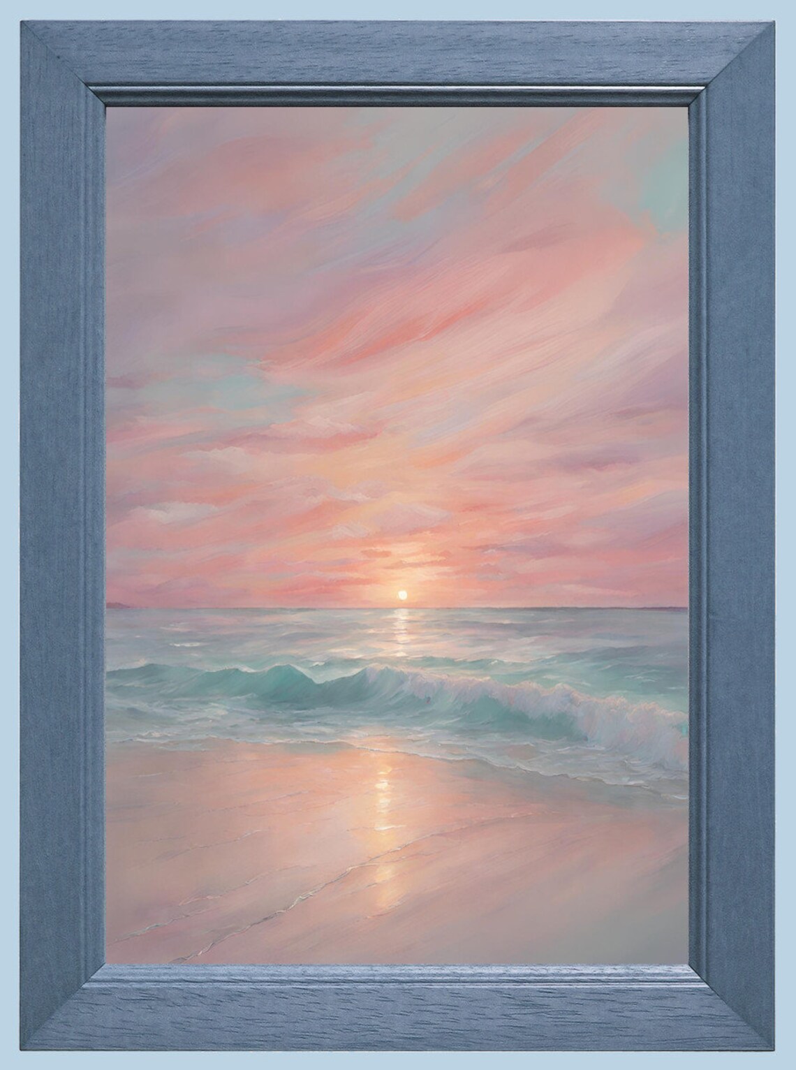 Beach Sunset Pastel Photo Print, Coastal Seascape - Image 4