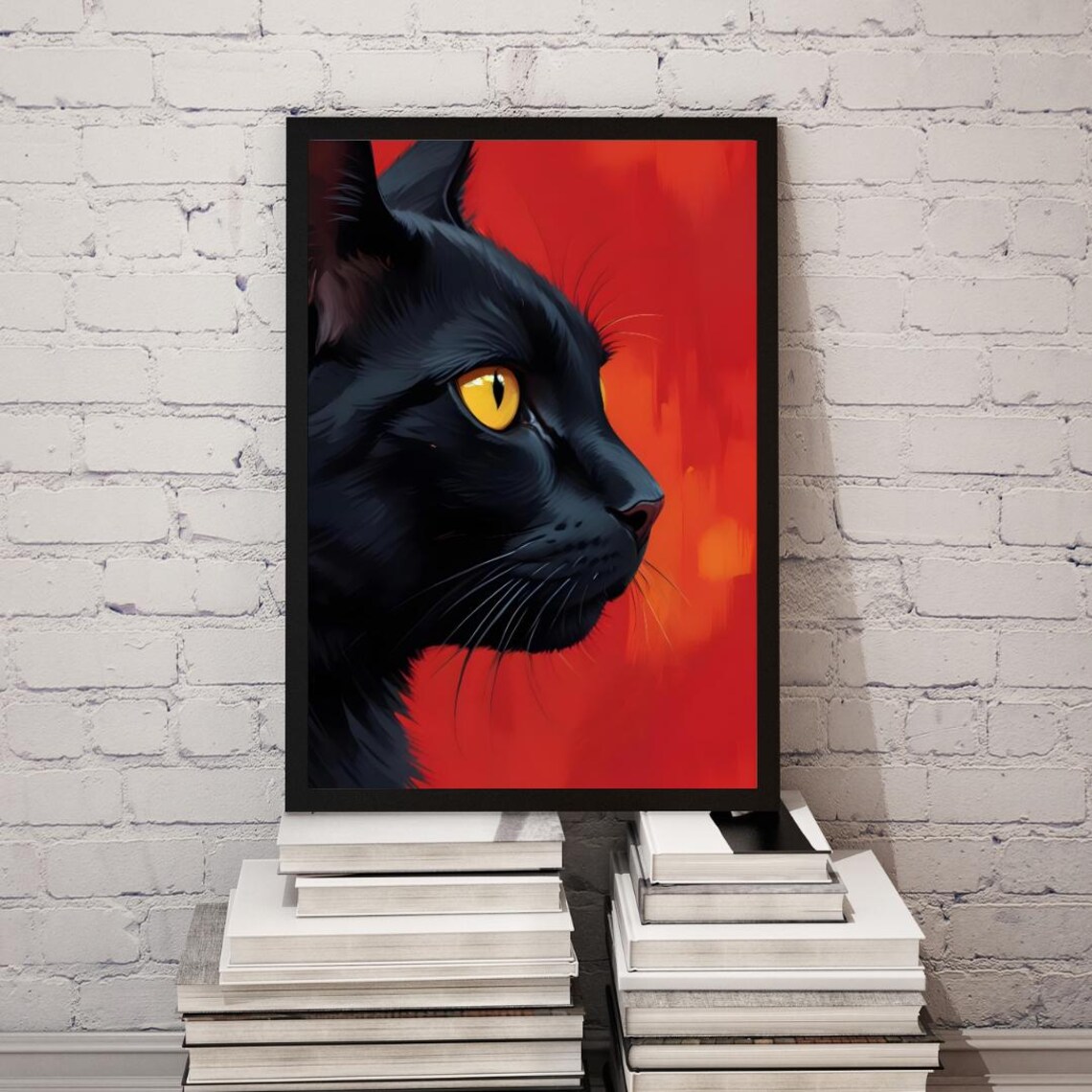 Black Cat Art, Cat Lovers Gift