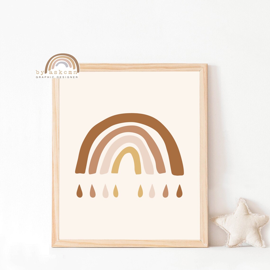 Pastel Nursery Decor Rainbow Blush Abstract Rainbow Print Gender Neutral Nursery Neutral Rainbow Art Boho Nursery Kids Wall Art - Image 4