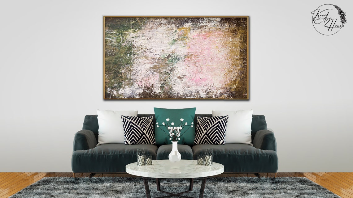 White Pink Green Soft Light Textured Abstract Vertical Poster - Image 3