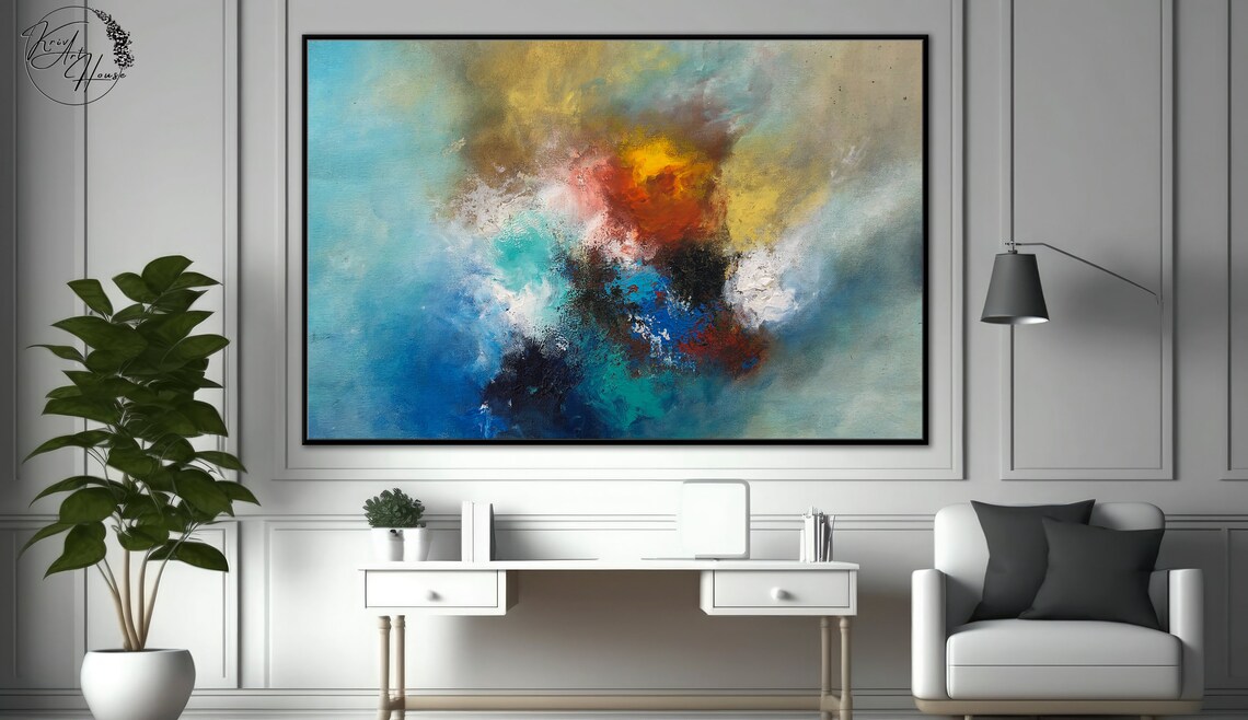 Colorful Abstract Textured Wall Art Poster Print - Image 4