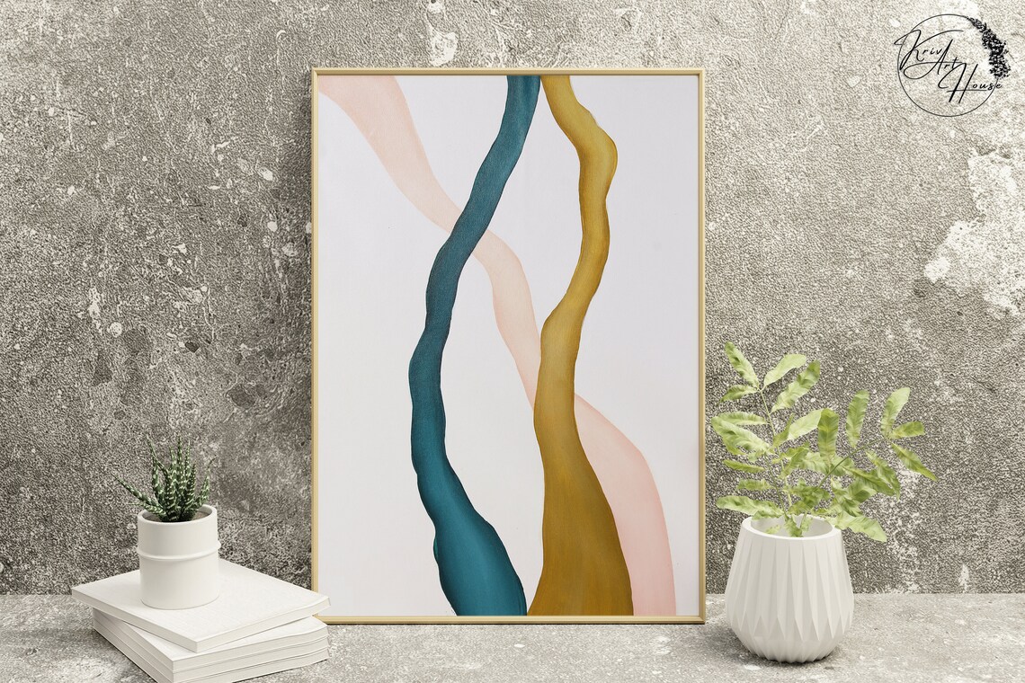 Modern Line Drawing Abstract Art Print, Palette Knife - Image 4