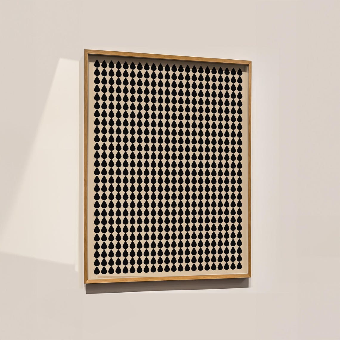 Boho Beige And Black Drop Wall Art Modern Home Decor - Image 2