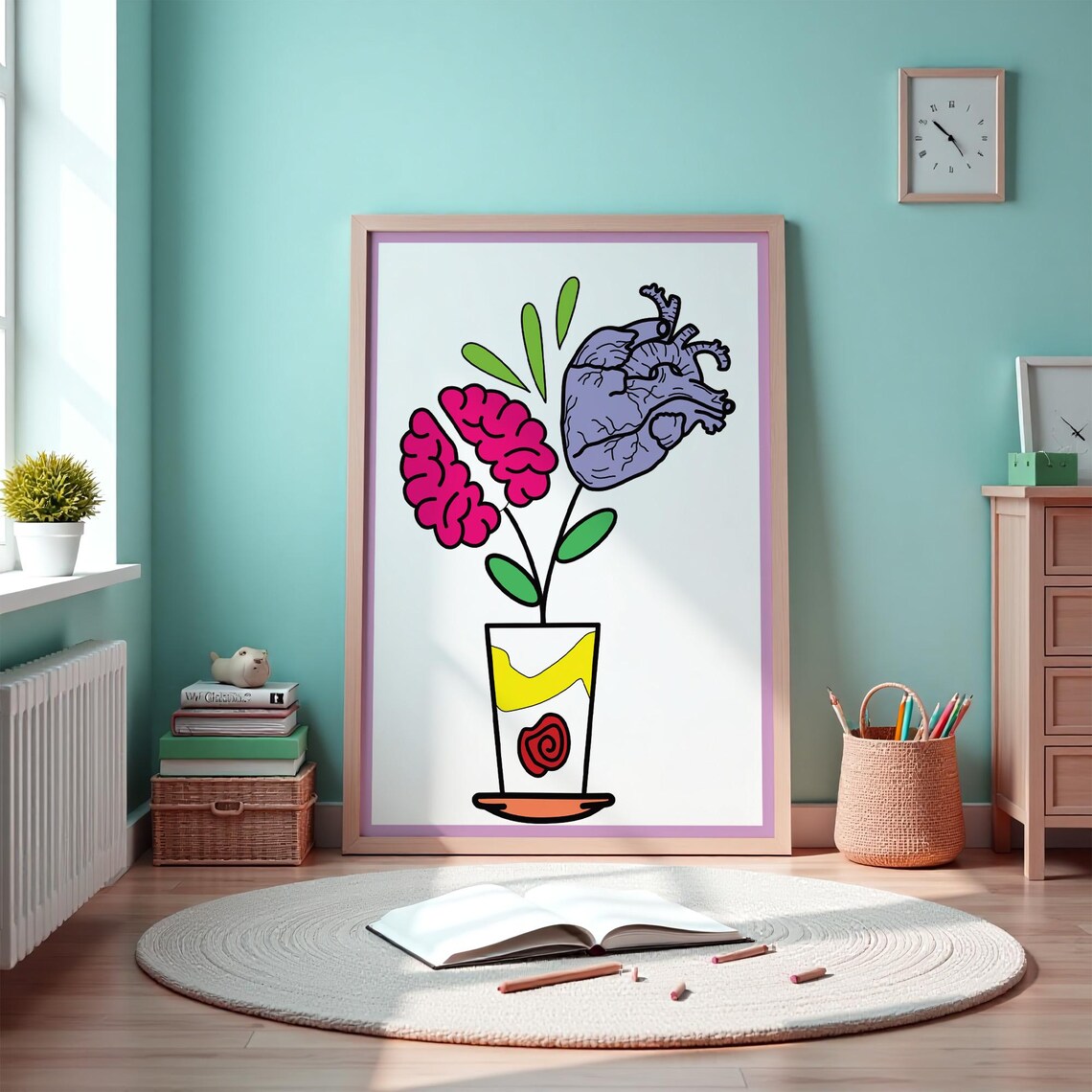 Colorful Modern Flower Art Print, Floral Decor - Image 3